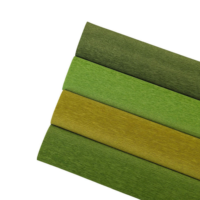 Rouleaux papier crépon fin - Tons Vert - 3,5 cm x 10 m - 4 pcs - Papier  crépon - Creavea
