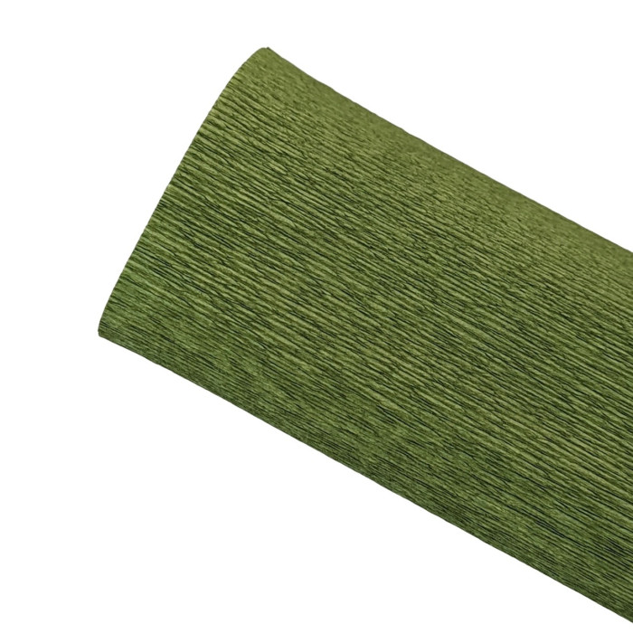 Papier crépon 90g - Vert olive 366 - 25 cm x 1,50 m