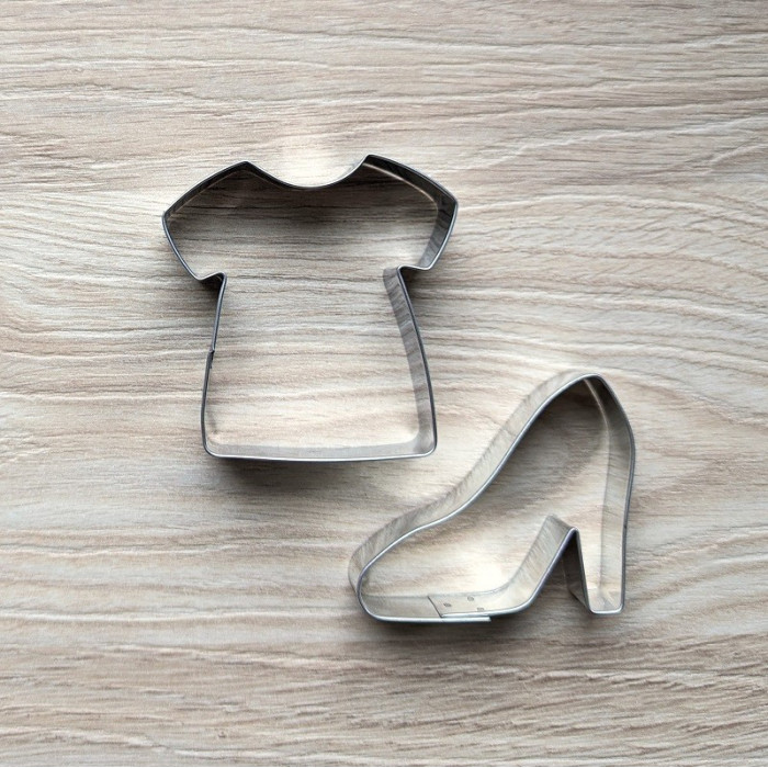 Set of shoe t-shirt cookie cutters