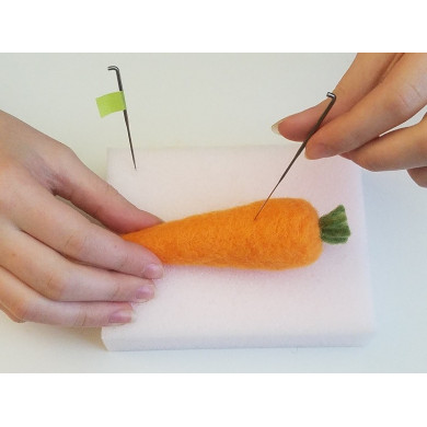 Carded wool felted carrots kit