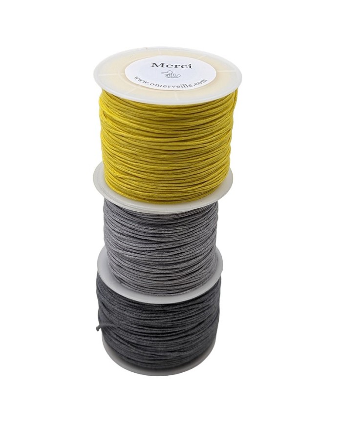 copy of Bobine de fil de coton ciré jaune canari 70m 1mm