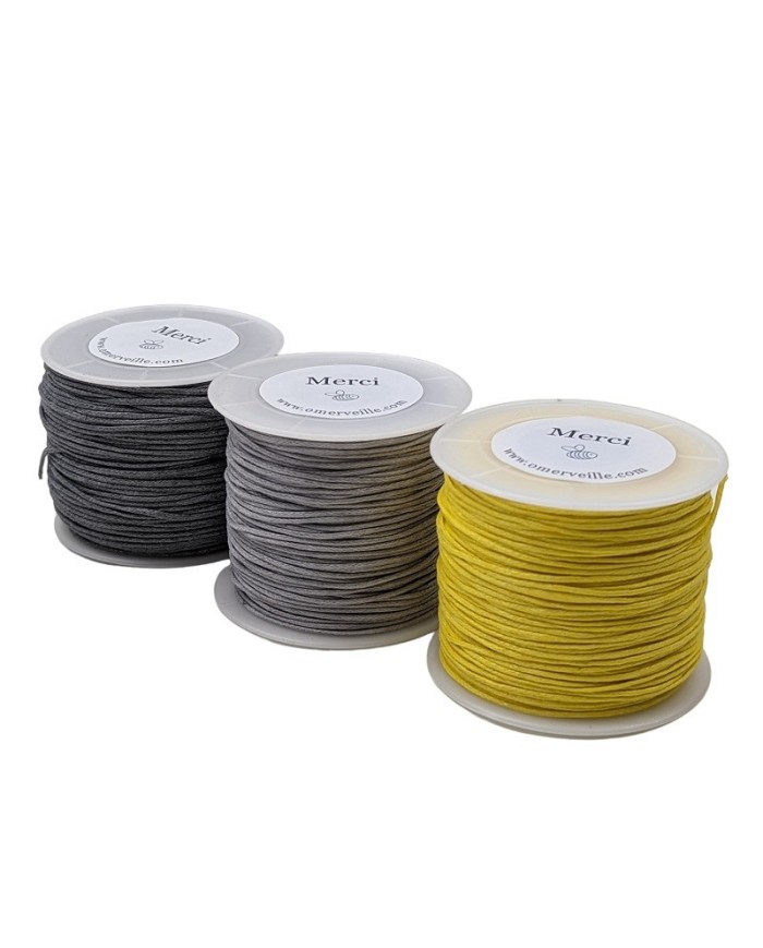 copy of Bobine de fil de coton ciré jaune canari 70m 1mm