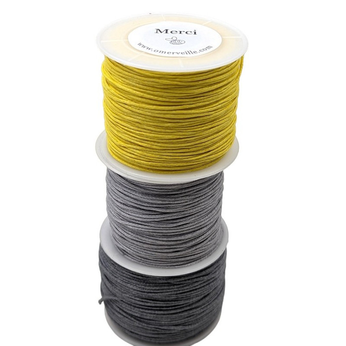 copy of Bobine de fil de coton ciré jaune canari 70m 1mm