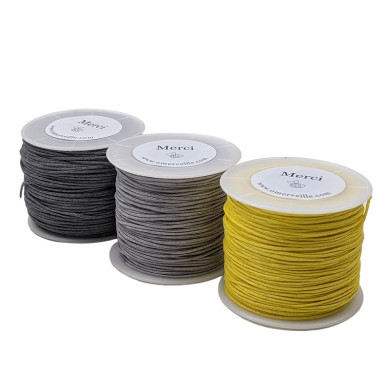 copy of Bobine de fil de coton ciré jaune canari 70m 1mm