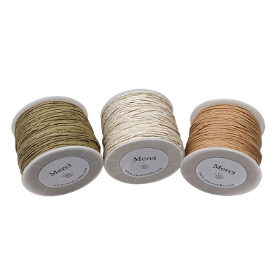 Spool of ecru waxed cotton thread 001 70m 1mm