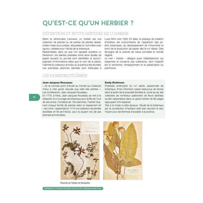 Herbiers et fleurs séchées - Aurélie Buridans - Créapassions