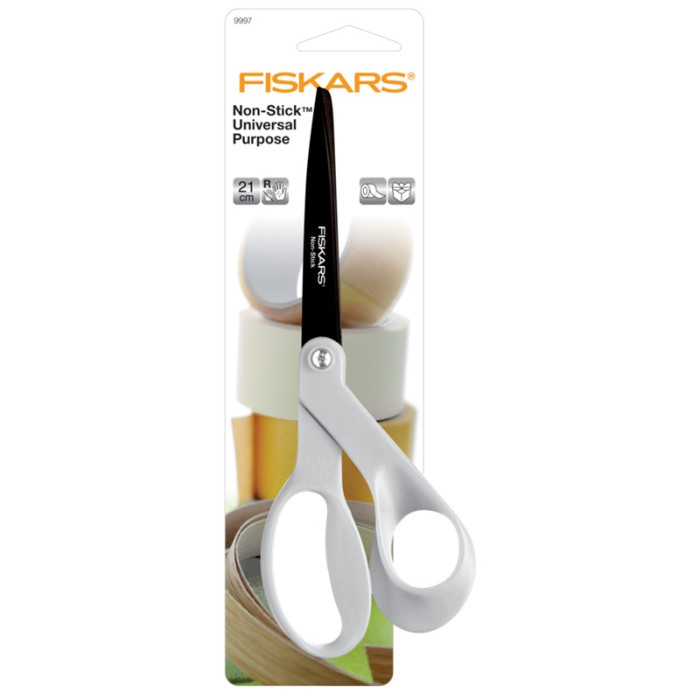 Fiskars universal non-stick titanium scissors 21 cm white