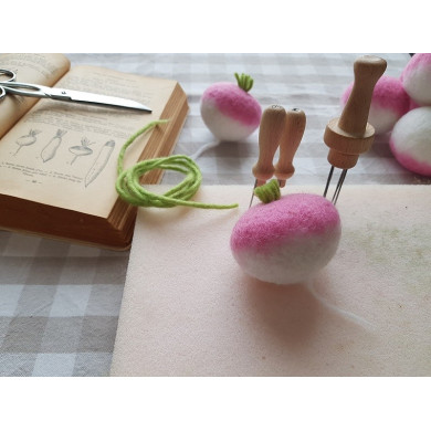Pink carded wool