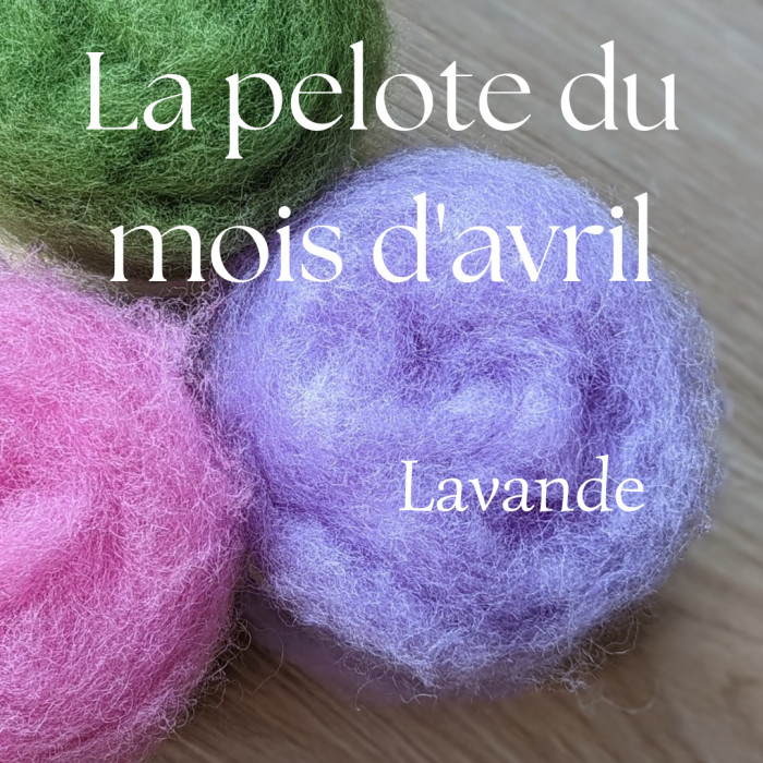 The ball of carded wool for the month of April: Lavender