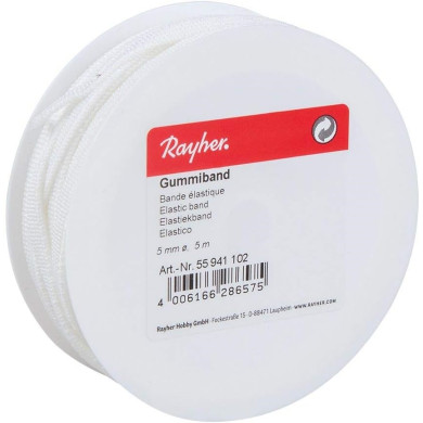 Bande élastique blanche 5 mm - Rouleau de 5 m Rayer