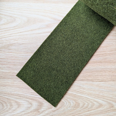 Grass green wool felt ribbon 10 cm x 1 m