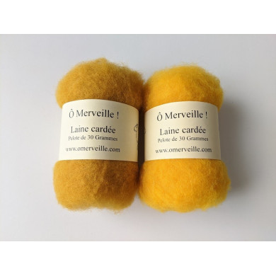Laine cardée curry sachet de 50g