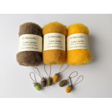 Laine cardée curry sachet de 50g