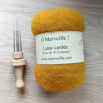 Laine cardée curry sachet de 50g