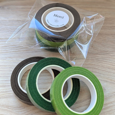 Florist tape trio - floratape - green and brown