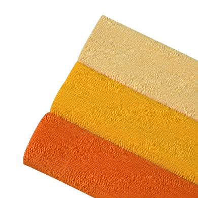 Papier crépon 90g - Orange foncé 374  - 25 cm x 1,50 m