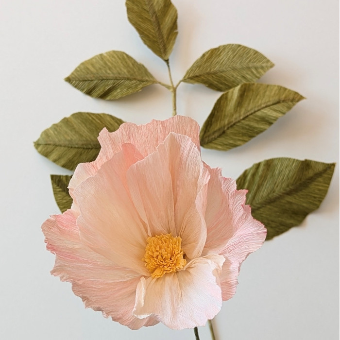 Workshop verven en maken van papieren bloemen en bladgroen op dinsdag 15 juli om 14.00 uur.