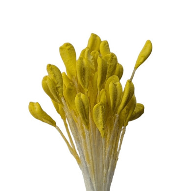 100 yellow flat pistils for paper flowers C