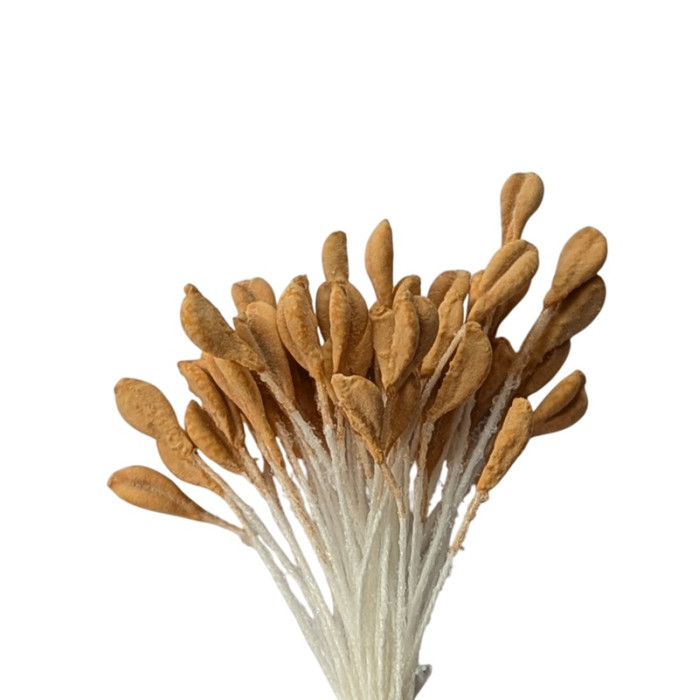100 currykleurige platte stampers voor papieren bloemen D