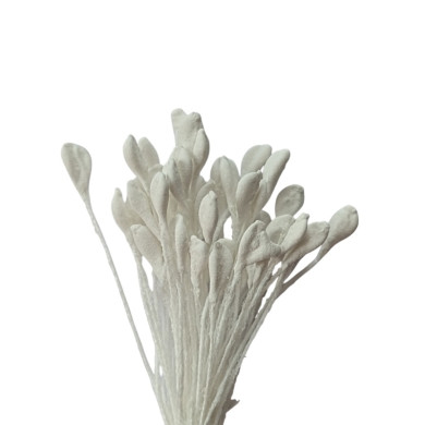 100 flat white pistils for paper flowers A