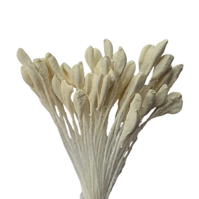 100 flat ecru pistils for paper flowers B