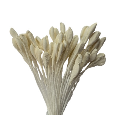 100 flat ecru pistils for paper flowers B