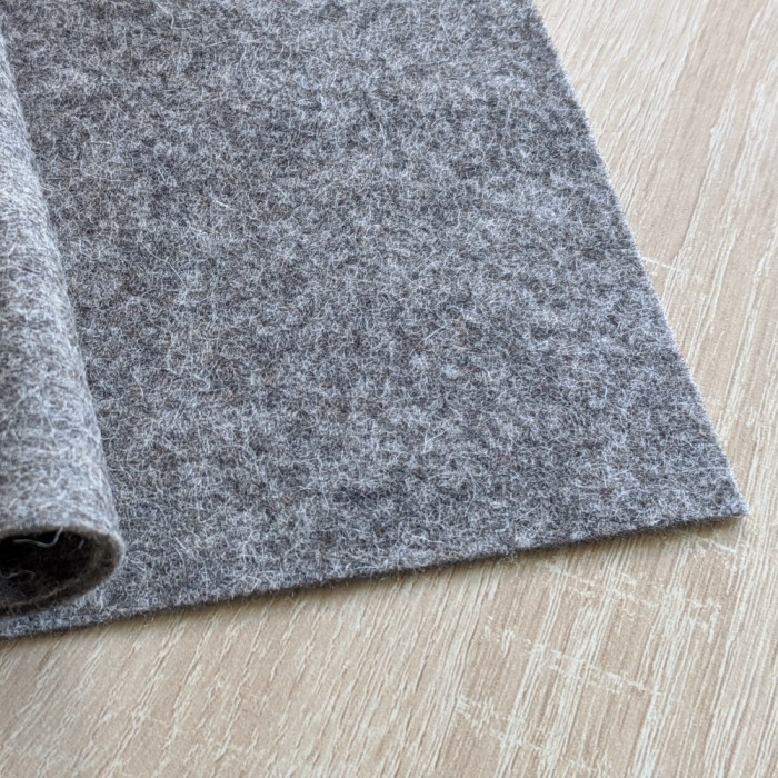 Feutrine pure laine gris chiné coupon 25 X 60