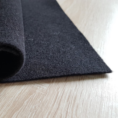 Coupon de feutre de laine noir 50 x 75 cm