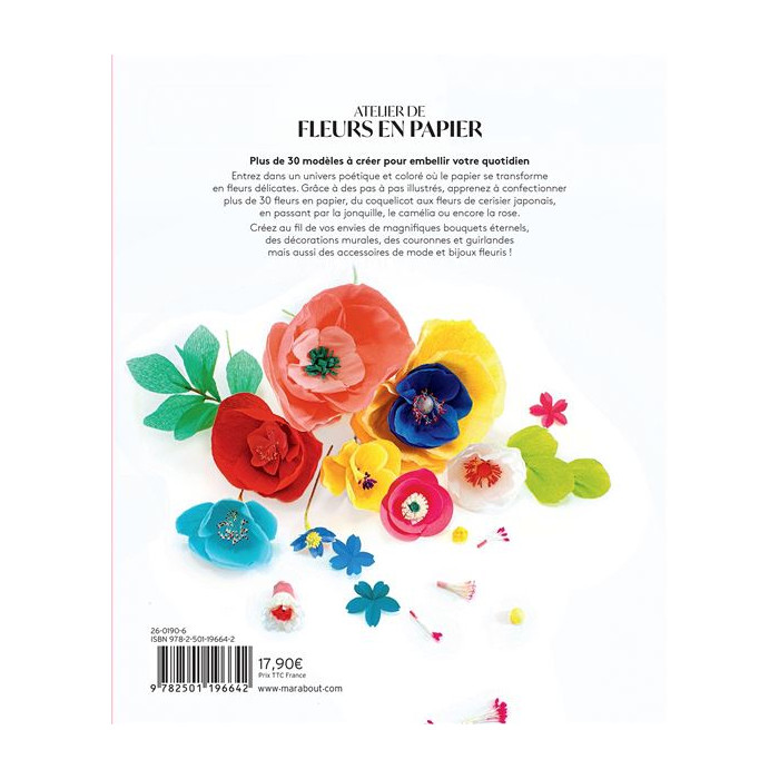 Livre Atelier de fleurs en papier Marabout