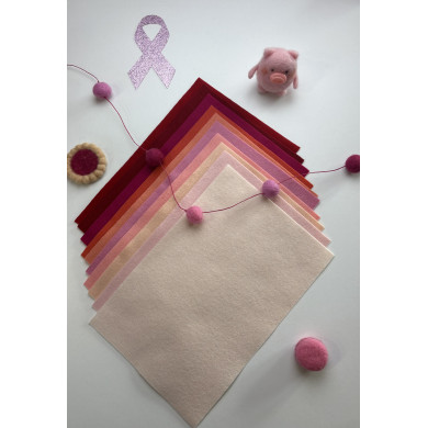 10 stukken roze wollen vilt, 20 x 30 cm