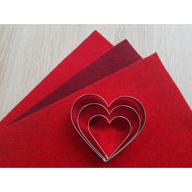 Burgundy wool felt coupon 30 x 30 cm