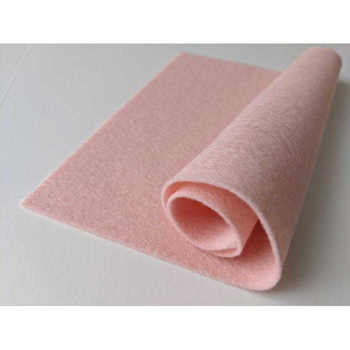 Feutrine pure laine rose pâle coupon 20 X 30