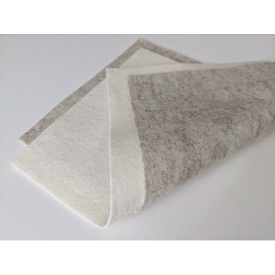 Feutrine pure laine sable chiné coupon 20 X 30