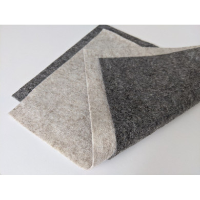 Heather gray pure wool felt coupon 20 X 30